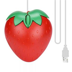 Cute Cartoon Strawberry Wired Mouse Mini 3D Mouse For Gilr Gift USB Optical Mice 800 DPI Computer Office Mause For Laptop