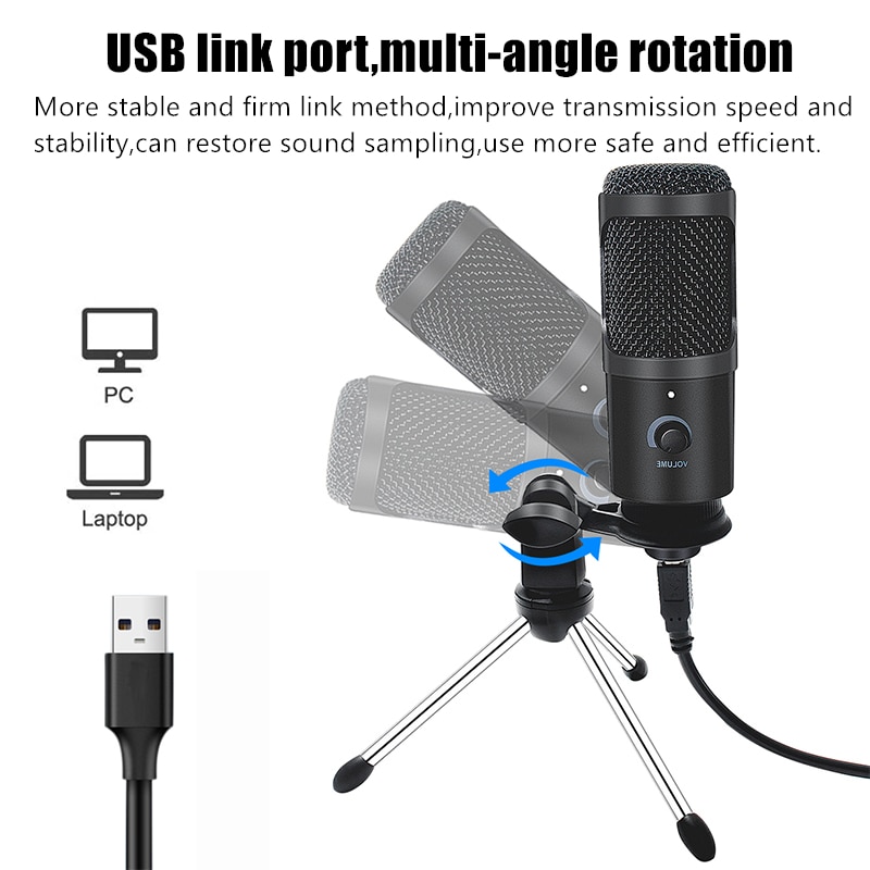 USB Microphone Professional Condenser Microphones For PC Computer Laptop Recording Studio Singing Gaming Streaming Mikrofon