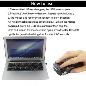 Wireless Computer Car Shape Mouse Mini 3D Ergonomic PC Gamer Mause Optical Usb Kids Gift LED Gaming Auto Mice For Laptop Macbook