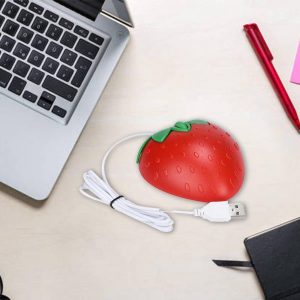 Cute Cartoon Strawberry Wired Mouse Mini 3D Mouse For Gilr Gift USB Optical Mice 800 DPI Computer Office Mause For Laptop