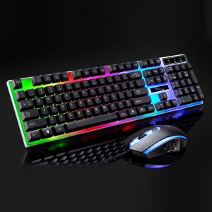 Mechanical Gaming Keyboard Wired USB Backlit 104 Keys Game Key Board Mouse Set for Computer Overwatch Lol Dota