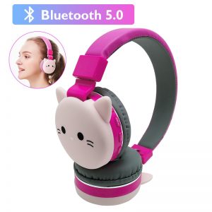 Cute Kids Girl Cartoon Blueooth Headphones 3D Cat Rabbit Animal Wireless Music Helmet Gaming Headset For Moible Phone MP3 PC