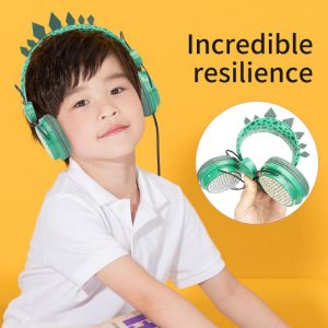 New Dinosaur 3.5mm Wired Headphone With Microphone Boy Son Music Stereo Earphone Computer Mobile Phone Gamer Headset Kids Gift