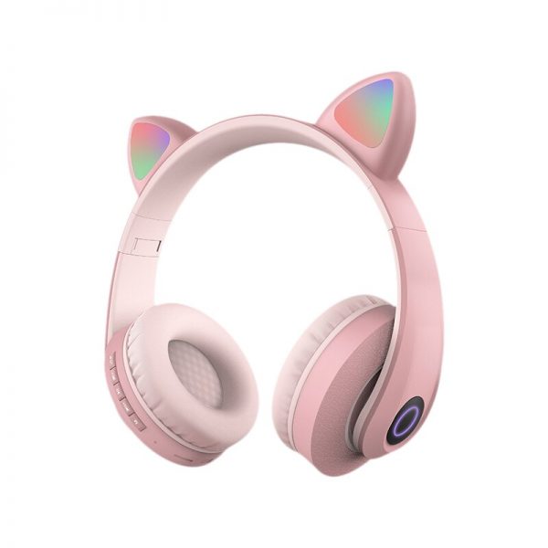 New LED Cat Ear Noise Cancelling Headphones Bluetooth 5.0 Young People Cute Kids Headset Support TF Card 3.5mm Plug With Mic