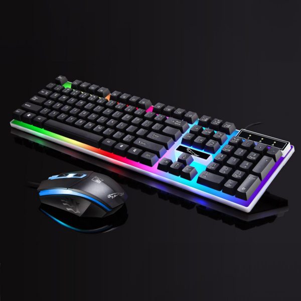Mechanical Gaming Keyboard Wired USB Backlit 104 Keys Game Key Board Mouse Set for Computer Overwatch Lol Dota
