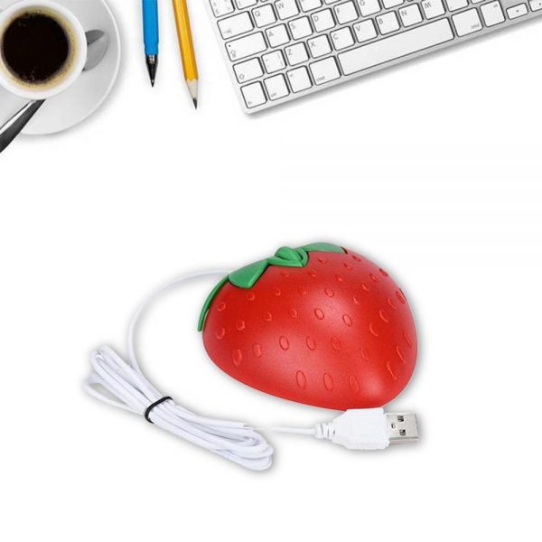 Cute Cartoon Strawberry Wired Mouse Mini 3D Mouse For Gilr Gift USB Optical Mice 800 DPI Computer Office Mause For Laptop