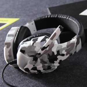 Camouflage Gaming Headset Professional Gamer Headphone Computer Earphones With LED Light MIC For PC /PS4 USB Wire Headset