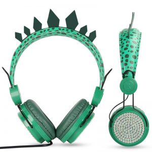 New Dinosaur 3.5mm Wired Headphone With Microphone Boy Son Music Stereo Earphone Computer Mobile Phone Gamer Headset Kids Gift