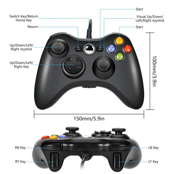Wired USB Game Controller For PC Computer Laptop Joystick Gamepad With Vibration For WinXP/Win7 8 10 Gamepads