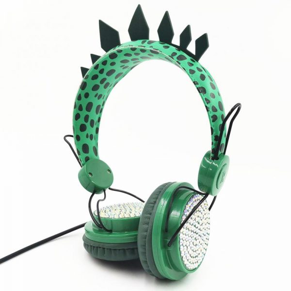 New Dinosaur 3.5mm Wired Headphone With Microphone Boy Son Music Stereo Earphone Computer Mobile Phone Gamer Headset Kids Gift