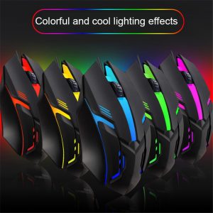 S1 USB Wired Gaming Mouse 7 Colors LED Backlight Ergonomics Gamer Mouse Flank Cable Optical Mice For Laptop Mice PC Desktop