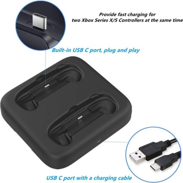 Charger Stand for Xbox Series X / S Controller Stand Gamepad Dual Charger Charging Dock Portable Charging Base Accessories
