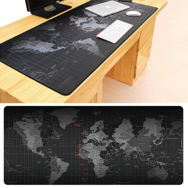 Extra Large Mouse Pad Old World Map Gaming Mousepad Anti-slip Natural Rubber Gaming Mouse Mat with Locking Edge